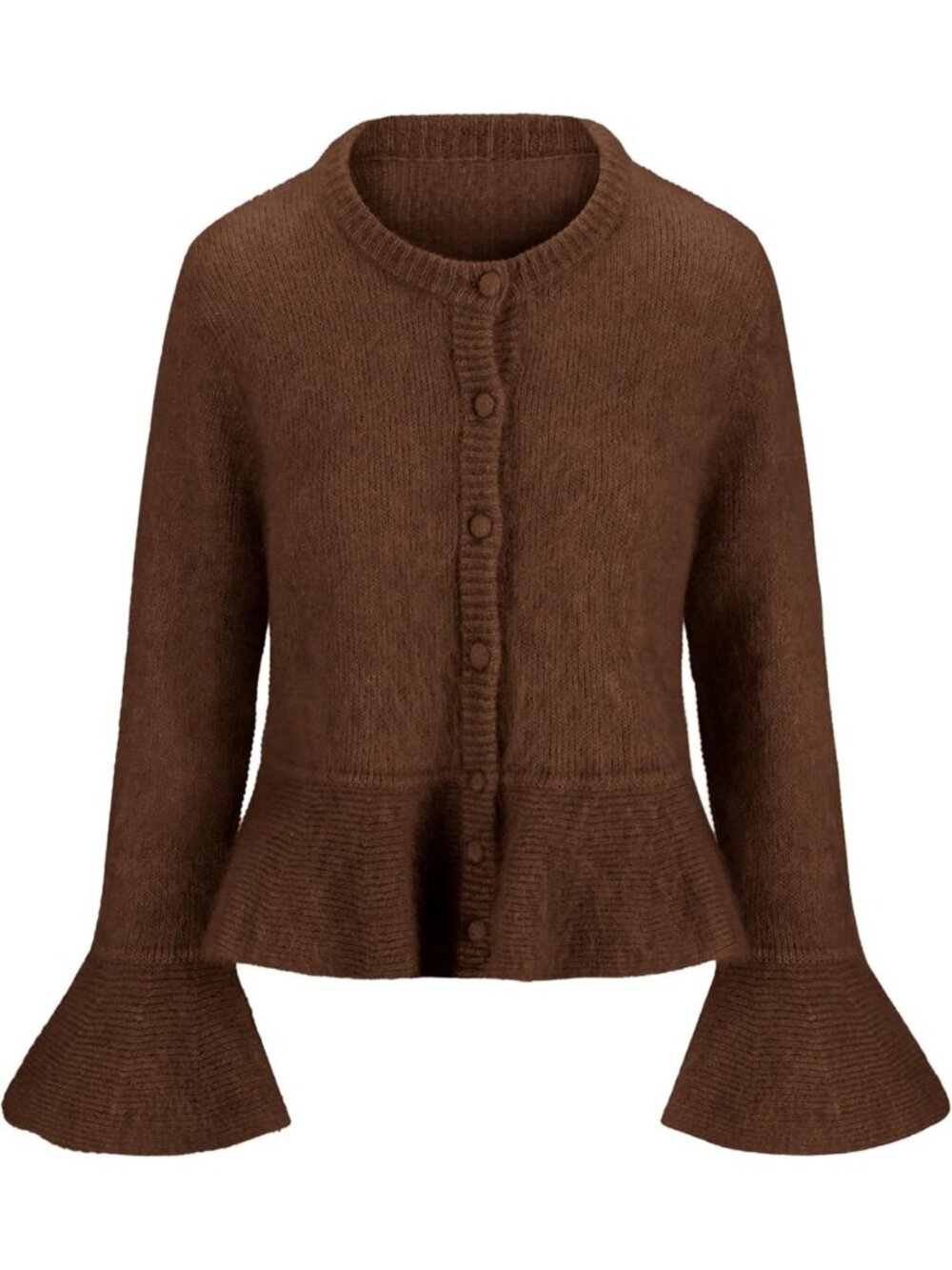 Lightweight Women's Peplum Cardigan Sweater - Warm Casual Knit Coat for Fall